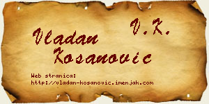 Vladan Kosanović vizit kartica